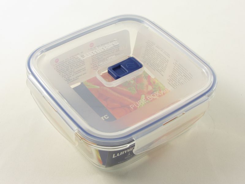 Üveg ételtároló doboz 1,22 liter négyzetes - Luminarc Pure box Active