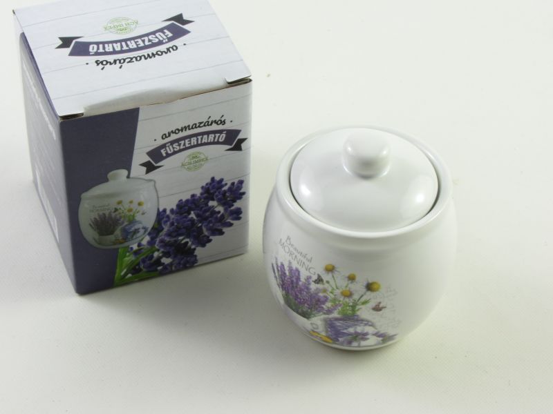 Aromazárós kerámia fűszertartó 1,25 dl - Levendulás