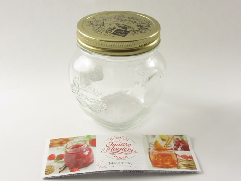 Befőttes üveg tetővel 0,5 l - hasas - Quattro Stagioni (Bormioli Rocco)