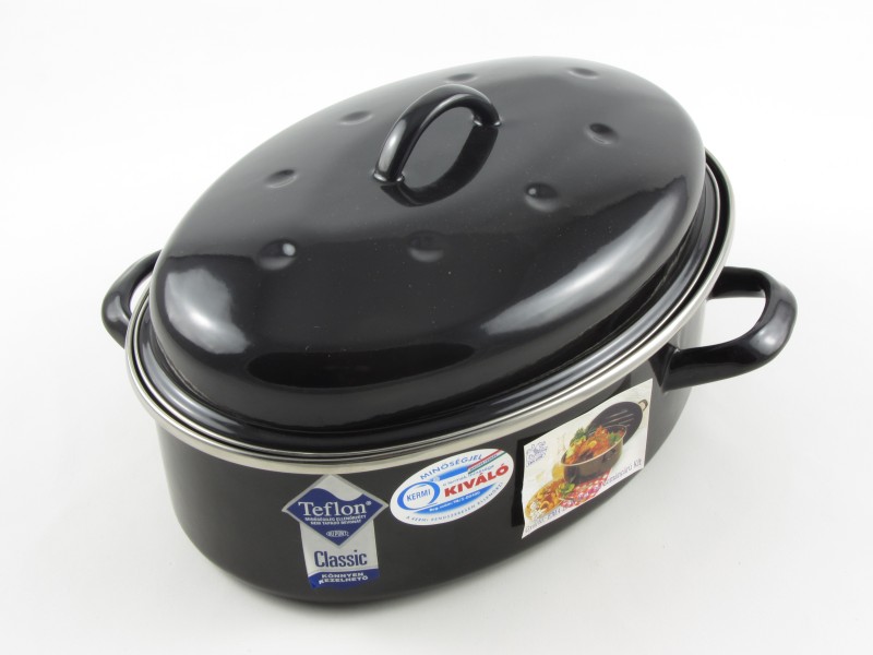 Bonyhádi teflonos alacsony ovál kacsasütő 32 cm 4 liter