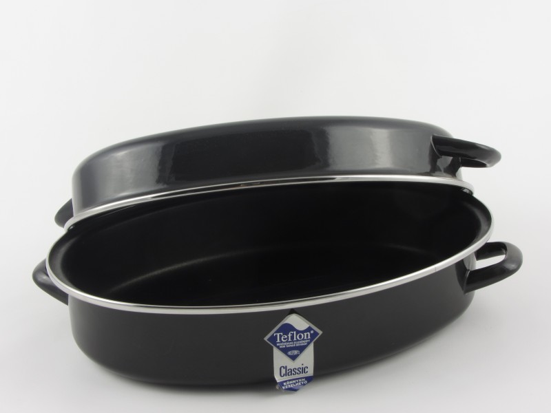 Bonyhádi teflonos alacsony ovál kacsasütő 36 cm 4,5 liter