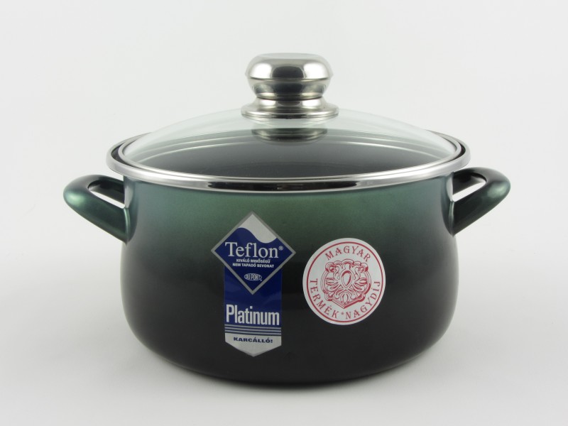 Bonyhádi teflonos Platinum fazék fedővel 3,25 liter 20 cm - zöld
