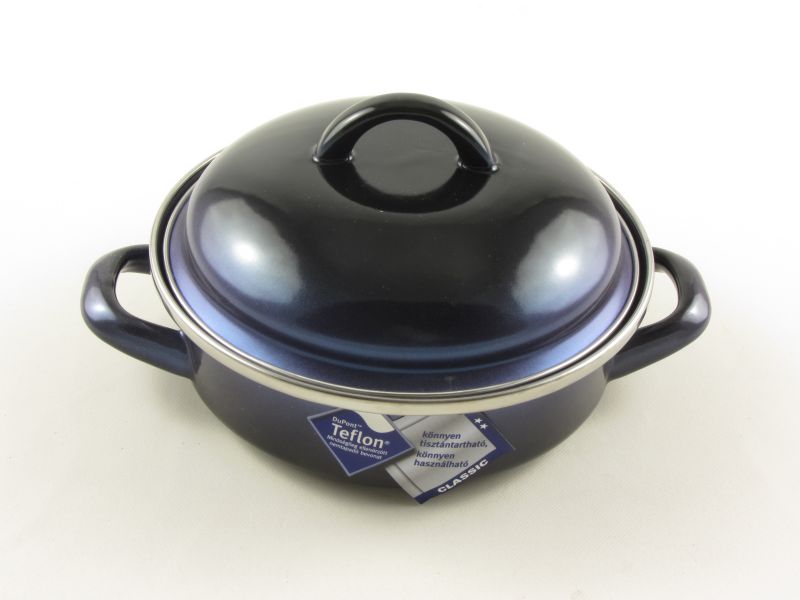 Bonyhádi teflonos sütőtál fedővel 16 cm 0,75 liter - Elit kék