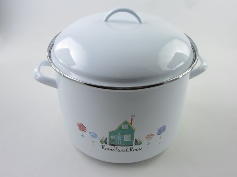 Bonyhádi zománcozott fazék fedővel 11,5 liter 28 cm Alice Sweet Home