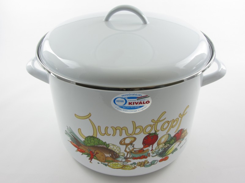 Bonyhádi zománcozott fazék fedővel 12 liter 28 cm - Elit Jumbo
