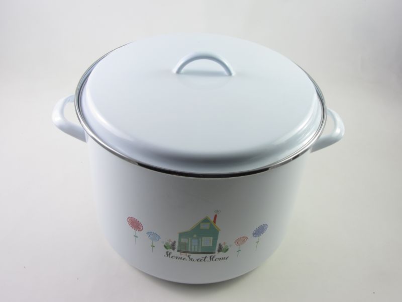 Bonyhádi zománcozott fazék fedővel 14 liter 30 cm Alice Sweet Home
