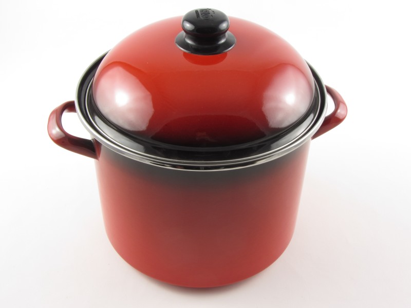 Bonyhádi zománcozott fazék fedővel 8 liter 24 cm - Elit Koral II.o