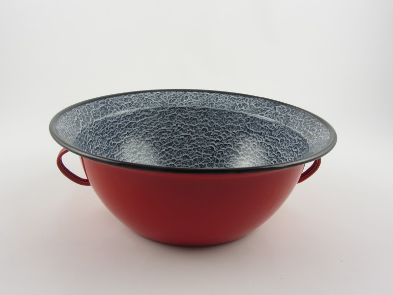 Bonyhádi zománcozott vájling 26 cm 2 liter - piros