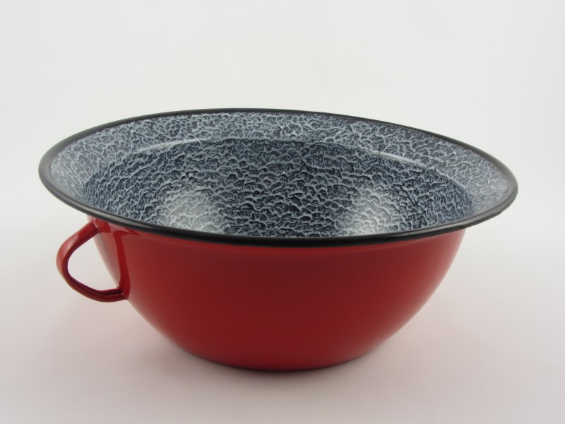 Bonyhádi zománcozott vájling 34 cm 4 liter - piros