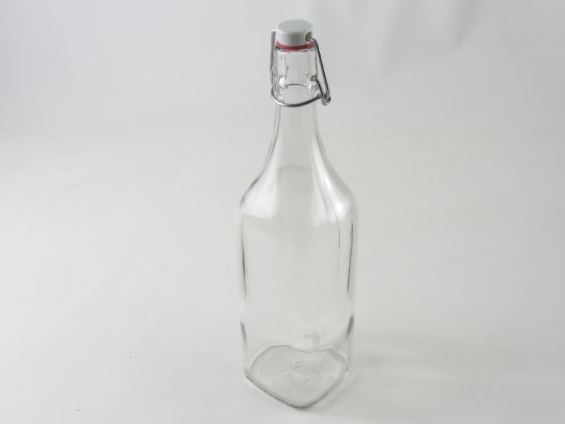 Csatos pálinkás üveg 1 liter - szögletes - myRex
