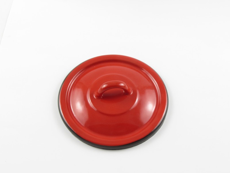 Hagyományos zománcozott fedő 14 cm - piros