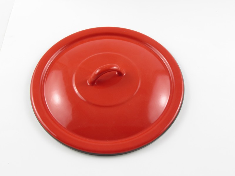 Hagyományos zománcozott fedő 20 cm - piros