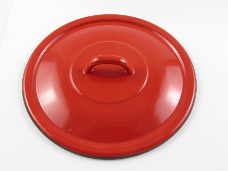 Hagyományos zománcozott fedő 24 cm - piros
