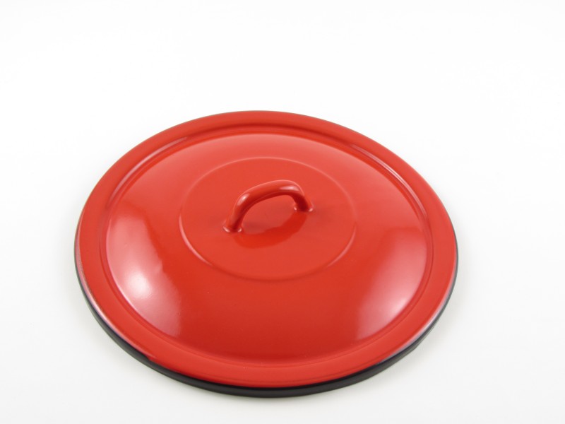 Hagyományos zománcozott fedő 28 cm - piros
