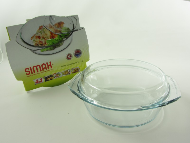 Jénai kerek tál fedővel 2 liter - Simax
