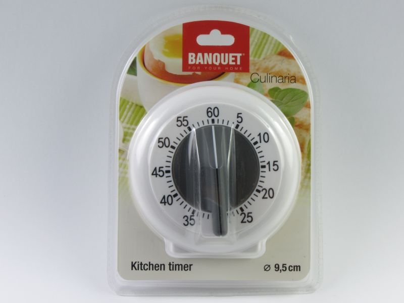 Konyhai időzítő óra kerek fehér - Banquet