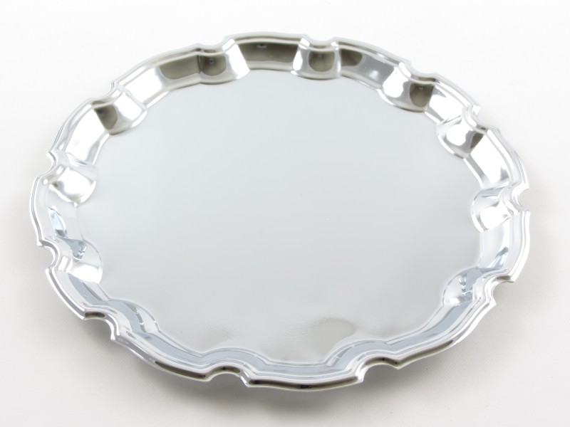 Krómozott kerek tálca 25 cm - 705B