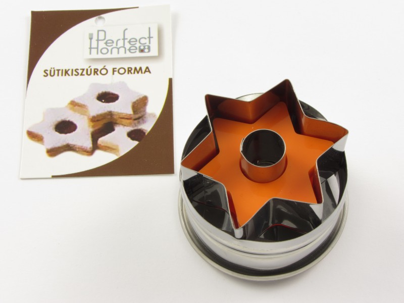 Linzer kiszúró forma csillag közepű - rugós - Perfect