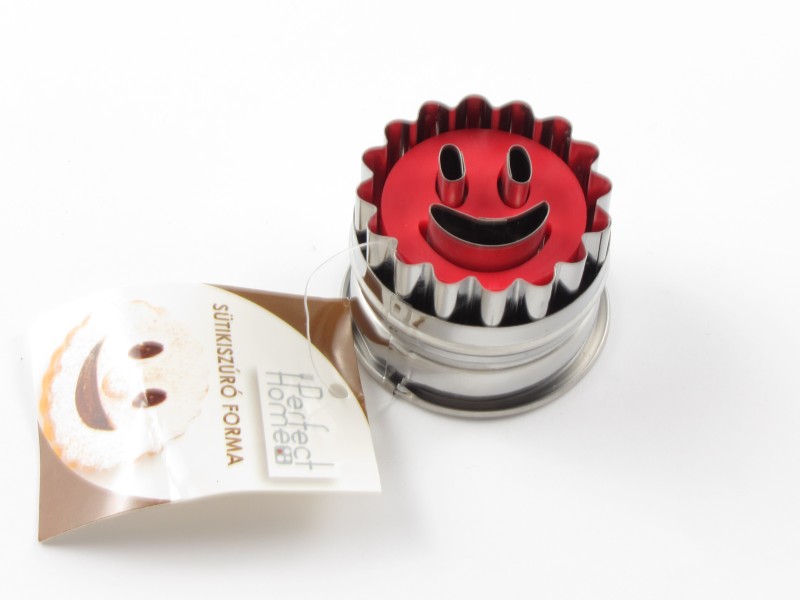 Linzer kiszúró forma - rugós - Smiley