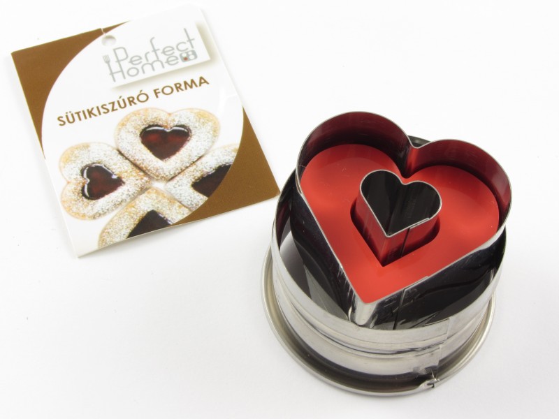 Linzer kiszúró forma szív - rugós - Perfect