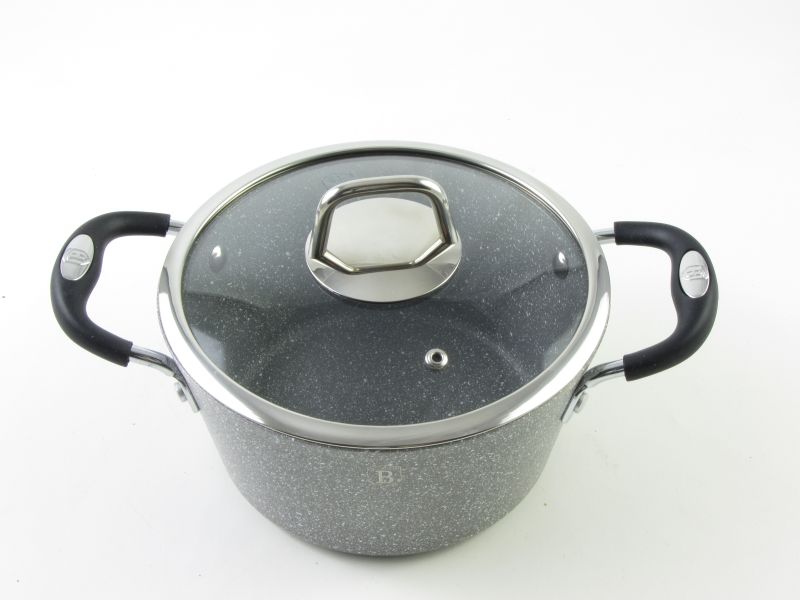Márvány bevonatos indukciós magas lábas fedővel 2,5 liter 20 cm Berlinger Haus Stone