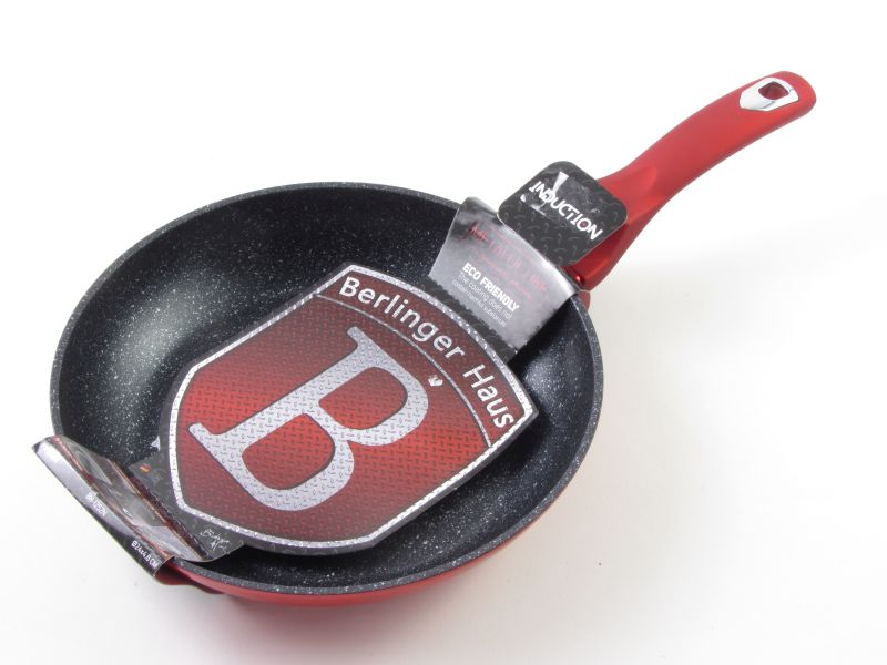 Márvány bevonatos indukciós serpenyő 24 cm - Berlinger Haus Burgundy