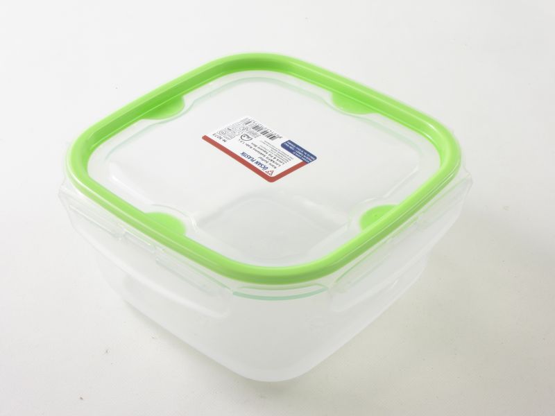 Műanyag csatos szögletes tároló doboz 1,3 liter - török
