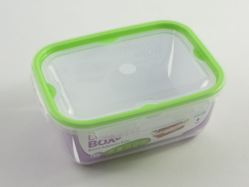 Műanyag csatos szögletes tároló doboz 2 liter - török