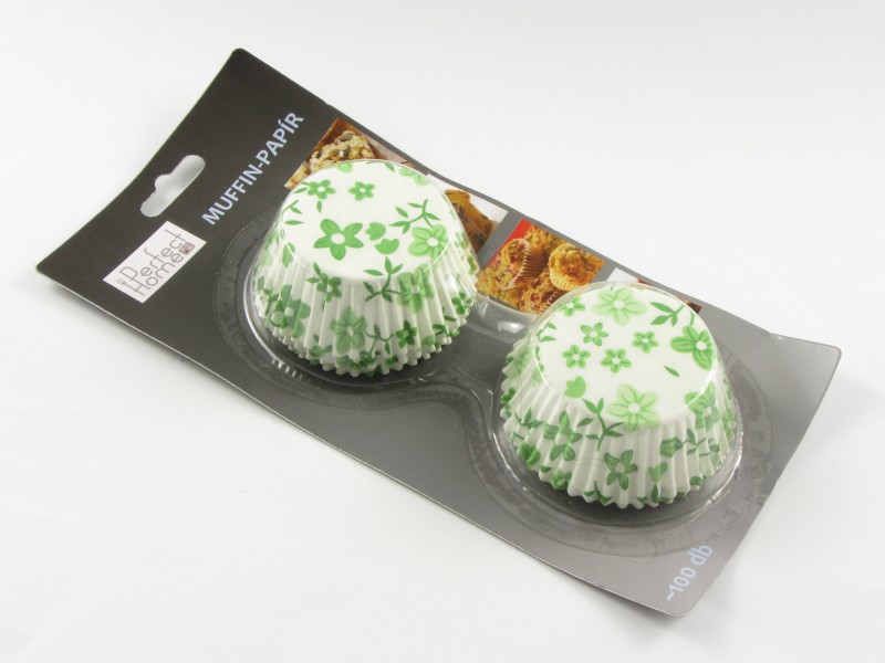 Muffin papír színes virágos (100 db-os)