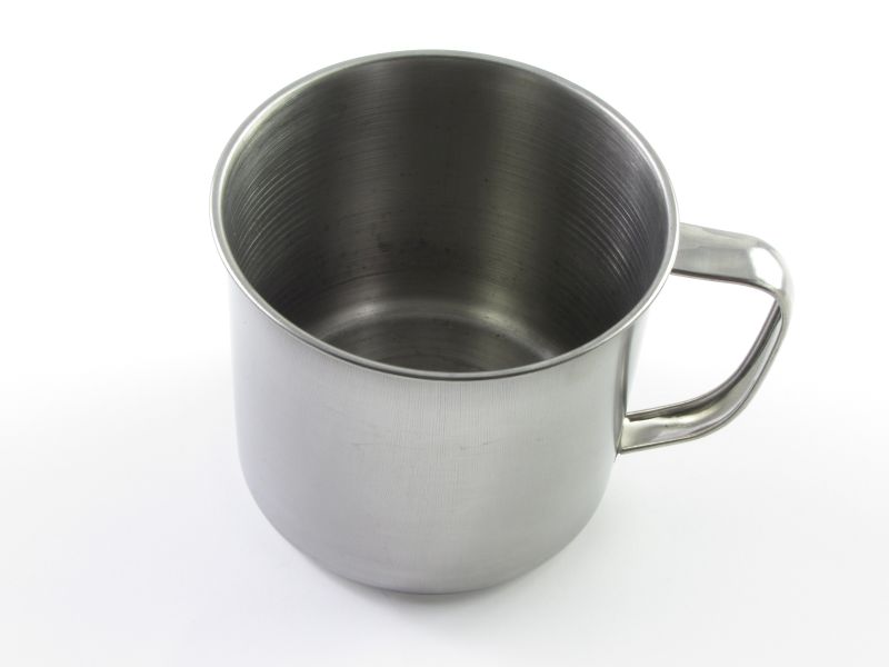 Rozsdamentes bögre 11 cm - Eng