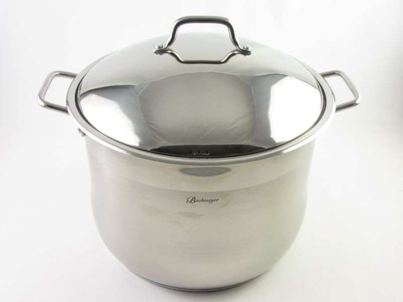 Rozsdamentes fazék fedővel 22 liter 34 cm - Bachmayer (vastag füllel)