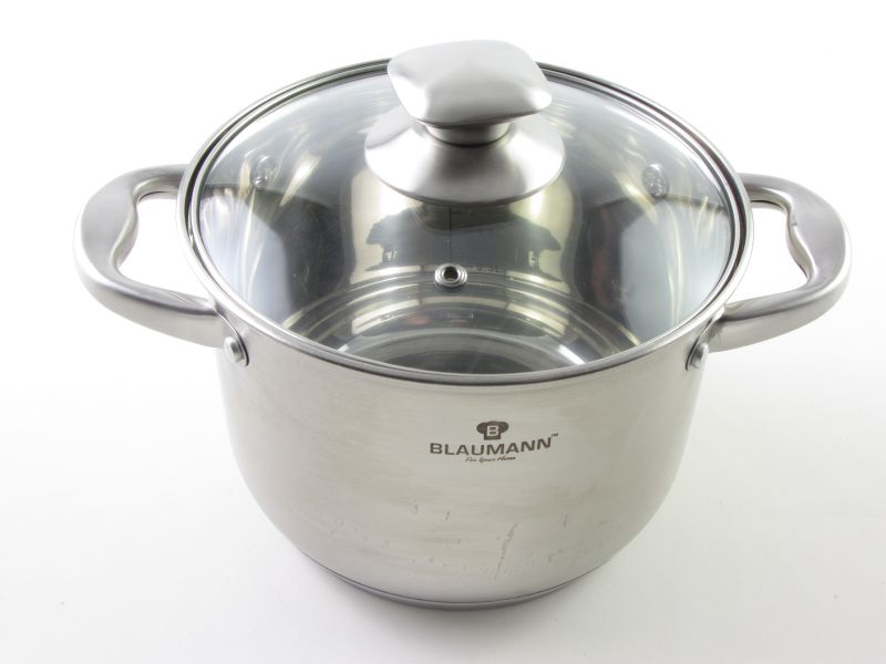 Rozsdamentes fazék fedővel 3,2 liter 18 cm - Blaumann (vastag füllel)