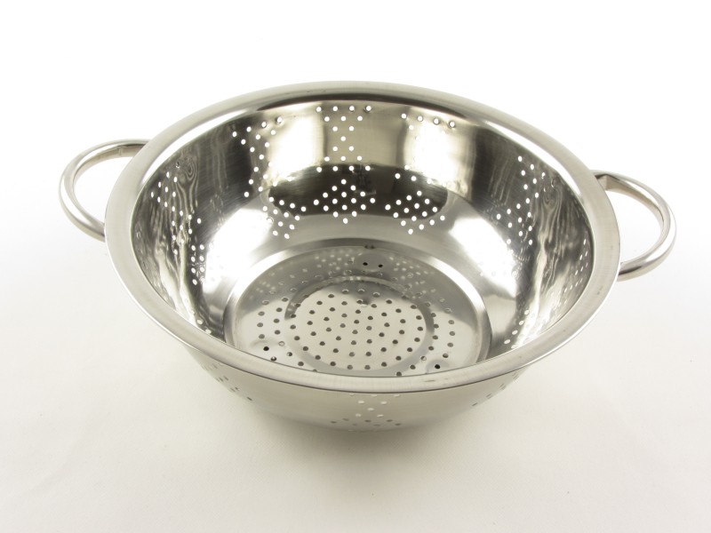 Rozsdamentes fogantyús tésztaszűrő - gyümölcsmosó 24 cm - Enger