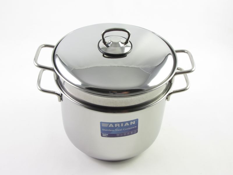 Rozsdamentes indukciós tésztafőző edény fedővel 6 liter 22 cm - Arian