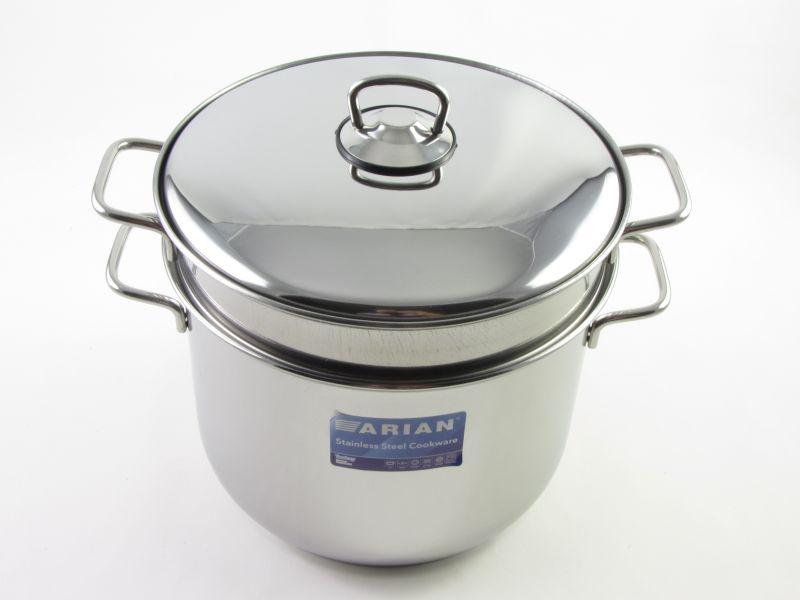 Rozsdamentes indukciós tésztafőző edény fedővel 8 liter 24 cm - Arian