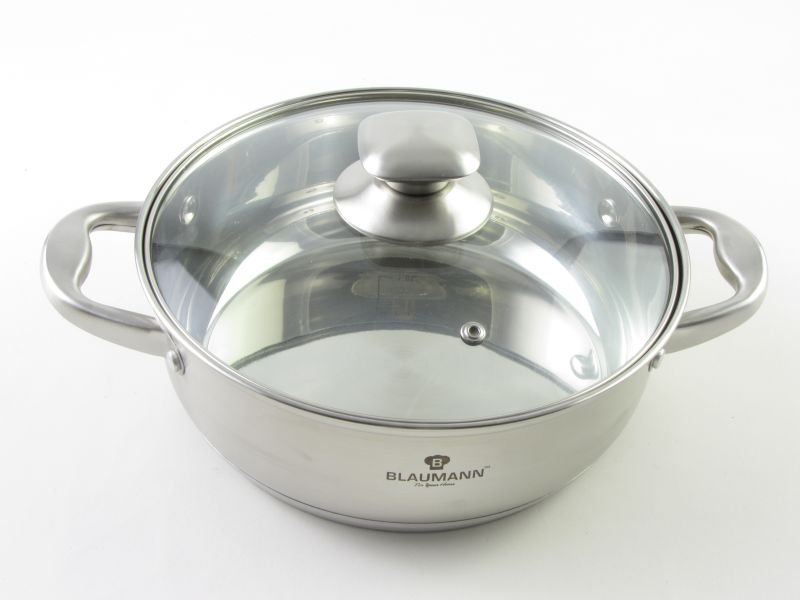 Rozsdamentes lábas fedővel 2,75 liter 22 cm - Blaumann (vastag füllel)