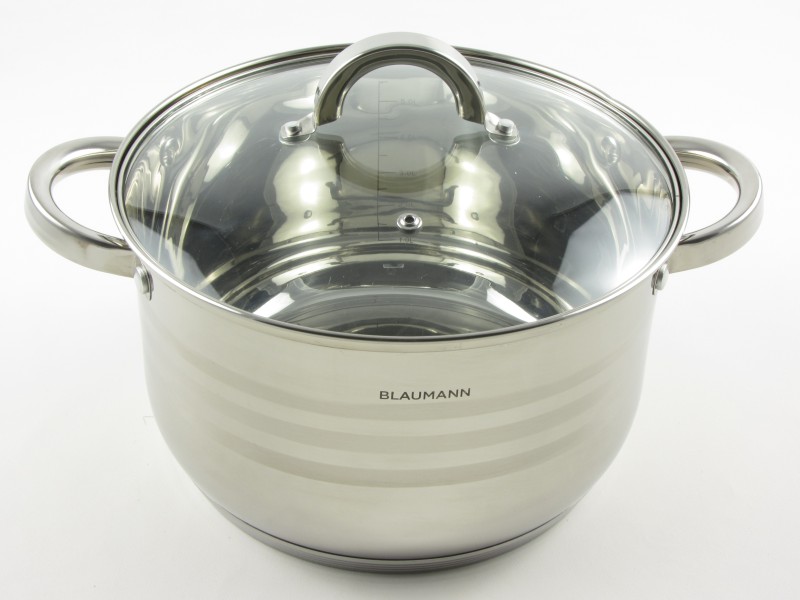 Rozsdamentes magas lábas fedővel 6 liter 24 cm - Blaumann