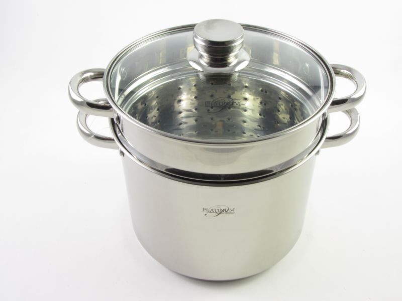 Rozsdamentes tésztafőző edény fedővel 8,6 liter 24 cm - Platinum