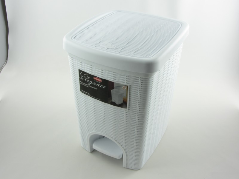 Szemetes kuka pedálos műanyag 20 liter fehér - Stefanplast Elegance