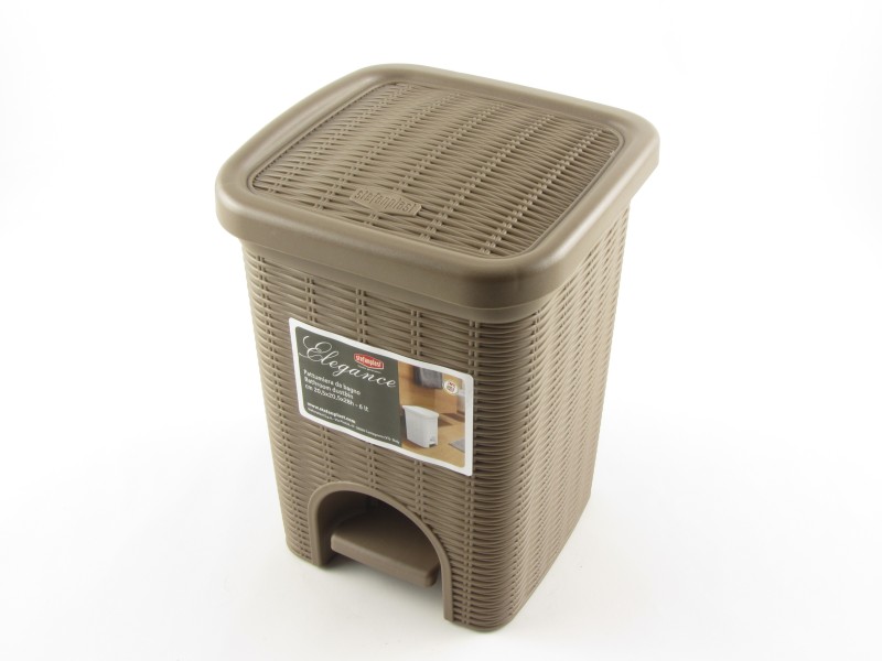 Szemetes kuka pedálos műanyag 6 liter bézs - Stefanplast Elegance