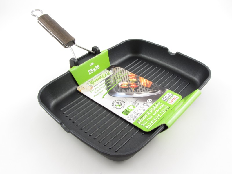 Teflonos öntvény grill serpenyő 25x35 cm - GrandChef
