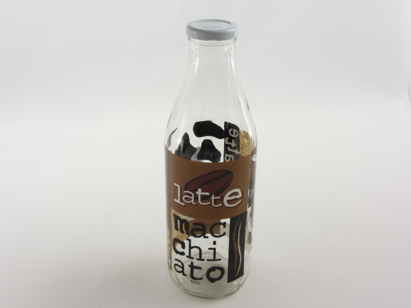 Tejes üveg tetővel 1 liter - Latte