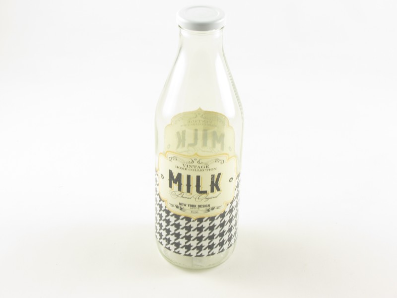 Tejes üveg tetővel 1 liter - Retro Milk