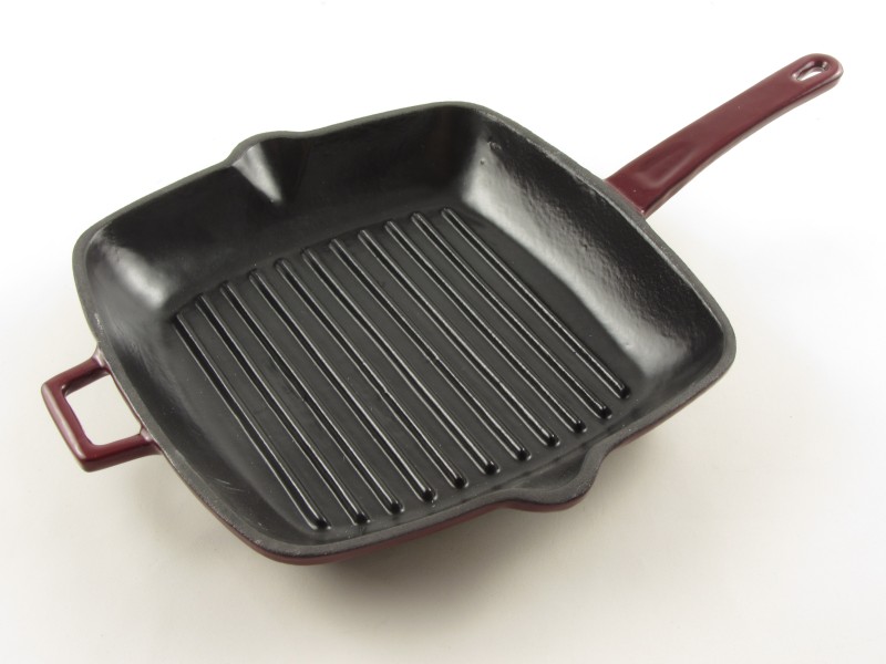 Zománcozott öntöttvas grill serpenyő 28x28 cm - La Cuisine