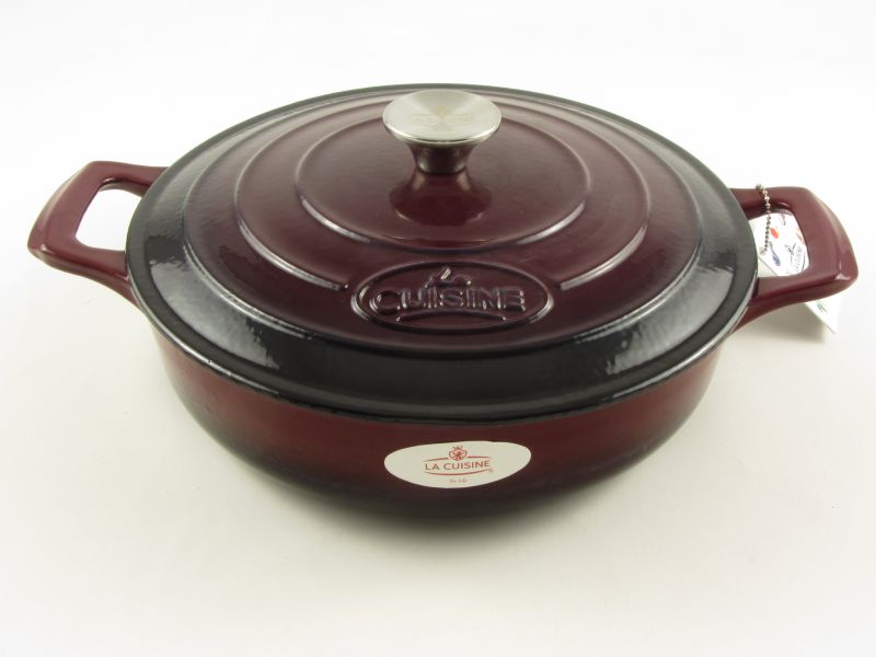 Zománcozott öntöttvas lábas fedővel 3,5 liter 28 cm - La Cuisine