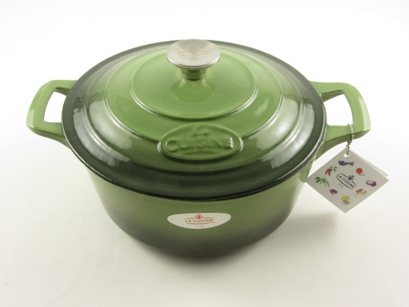 Zománcozott öntöttvas magas lábas fedővel 4,75 liter 26 cm - La Cuisine